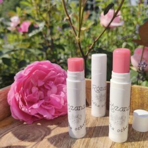 Balsam do ust różany – naturalna pomadka ochronna z płatkami róży 10 ml