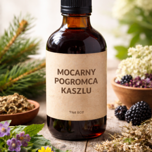 MOCARNY POGROMCA KASZLU – Naturalny Syrop Ziołowy 250ml