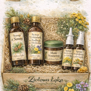 BOX - NA ZDROWIE SYROP SOSNA/SYROP TYMIANEK&PODBIAŁ/MAŚĆ SOSNOWA/SPRAY ZATOKI/SPRAY GARDŁO