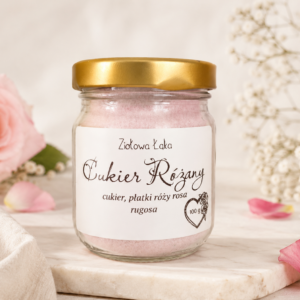 Cukier różany – naturalny cukier z płatkami róży Rosa rugosa 100 g